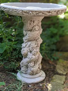 Fruit Design Stone Cast Birdbath