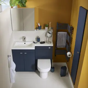 GoodHome Imandra Matt Blue Freestanding Toilet cabinet (H)840mm (W)500mm