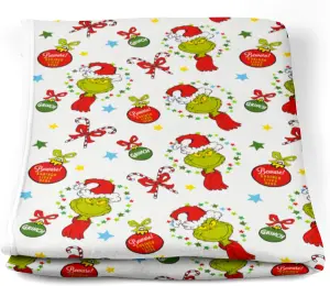 The Grinch Dr Seuss Fleece Blanket Christmas Throw, 100 x 150 cm