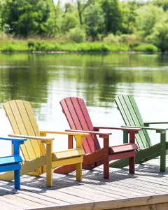 Beliani Retro Garden Chair ADIRONDACK Red