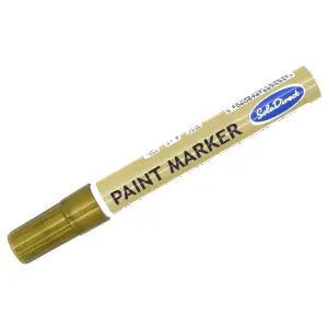 Oil-based Paint Marker Pen Permanent for Tyres Rubber Stone Leather Fabric Plastic Glass (Gold)