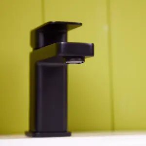 Flode Glan Mono Basin Mixer Tap Matt Black