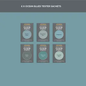 Rust-Oleum Mid Blue Chalky Floor Paint Tester Samples - 10ml