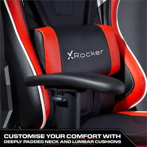 X-Rocker Agility eSport Gaming Chair Racing PC Reclining Adjustable PC Gaming Seat - RED