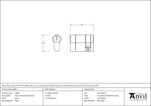 Eurospec Polished Brass Euro Single Cylinder 45Mm - Ka (CYB74145PB)