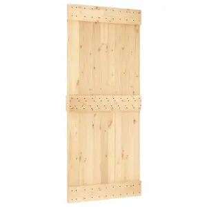 Berkfield Sliding Door with Hardware Set 90x210 cm Solid Wood Pine