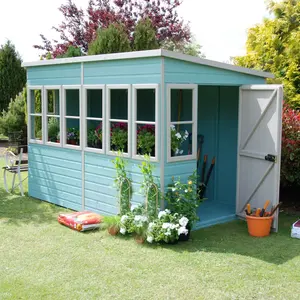 Shire Sun 10x10 ft & 6 windows Pent Wooden Summer house