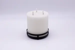 3 Wick LED Candle With Black Stand