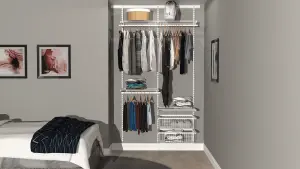 Open Wardrobe System with 2x Baskets 124cm (W)