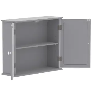 Lassic Hayle Matt Grey Double Bathroom Wall cabinet Mirrored (H)47cm (W)57cm