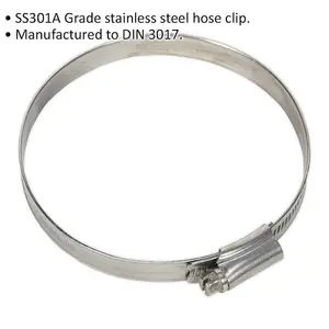 5 PACK Stainless Steel Hose Clip - 80 to 100mm Diameter - Hose Pipe Clip Fixing