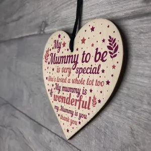 Red Ocean Mummy Wooden Heart Mothers Day New Mummy Mum To Be Gift Baby Shower Pregnancy Gift Handmade Keepsake