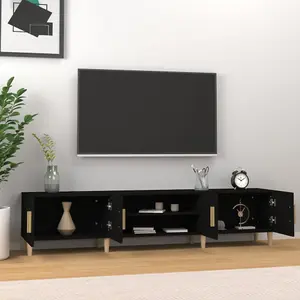 Berkfield TV Cabinet Black 180x31.5x40 cm Engineered Wood