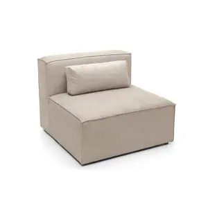 Doris Armless Chair Module in Beige Cord Chenille