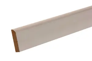 Metsä Wood Primed White MDF Rounded Skirting board (L)2400mm (W)94mm (T)14.5mm