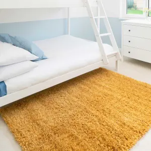 Yellow Ochre Soft Shaggy Runner Rug 60x240cm