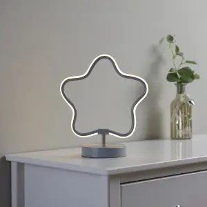 Kids Star Polished Matt Grey Table lamp