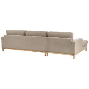 Right-Hand Corner Sofa SIGGARD Taupe Fabric Right Hand