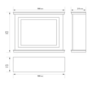 Focal Point Medford White Freestanding Electric Fire suite