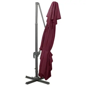 Berkfield Cantilever Umbrella with Double Top Bordeaux Red 400x300 cm