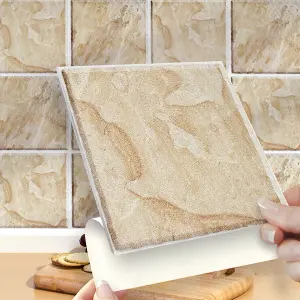 Stick and Go Self Adhesive Stick On Tiles Desert Stone 6" x 6" Box of 8 Apply over any tile, or directly on to the wall