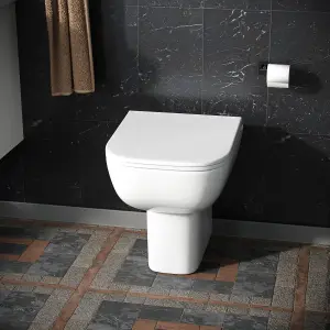 Nes Home Modern Back To Wall Toilet Pan & Soft Close Seat