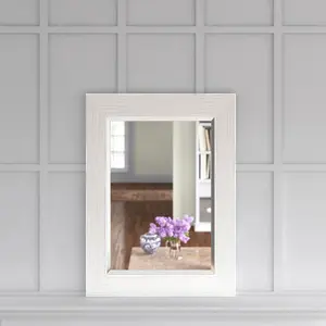 Madge Glass Wall Mirror Gloss White / 74.5cm H x 102.5cm W