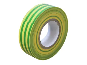 Faithfull 00351920RGTB PVC Electrical Tape Green / Yellow 19mm x 20m FAITAPEPVCGY