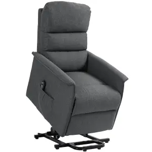 HOMCOM Power Lift Recliner Electric Reclining Chair with Remote Dark Grey