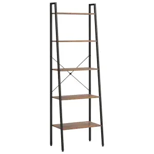 Berkfield 5-Tier Standing Shelf Dark Brown and Black 56x35x174 cm