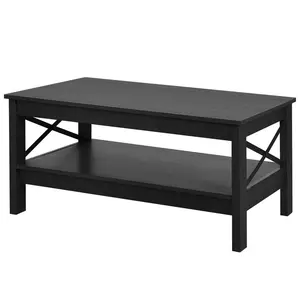 O'Kean 4 Legs Coffee Table with Storage Black / Black