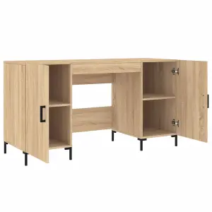 Berkfield Desk Sonoma Oak 140x50x75 cm Engineered Wood