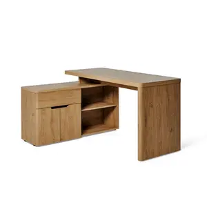 Belfield L-Shape Desk Montana Oak