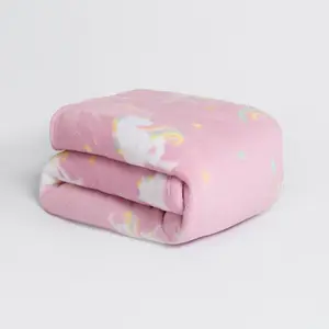 Unicorn Kids Throw Over Bed Blanket Warm Star Supersoft Plush Sherpa Sofa Chair