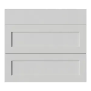 Tydeman Matt grey Shaker 3 drawer cabinet front (H)720mm (W)797mm (T)20mm