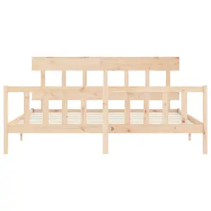 Berkfield Bed Frame with Headboard Super King Size Solid Wood