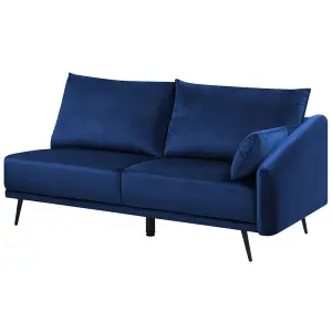 Corner Sofa with LED VARDE Navy Blue Velvet Right Hand