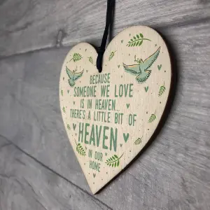 Memorial Plaque Hanging Wooden Heart In Memory Plaque For Mum Dad Nan Grandad