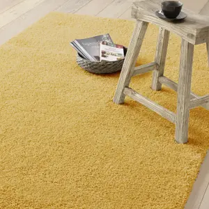 GoodHome Manzo Yellow Medium Rug, (L)150cm x (W)80cm