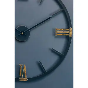 Interiors by Premier Round Black Metal Wall Clock