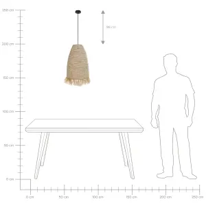 Beliani Boho Pendant Lamp Natural TUTONG