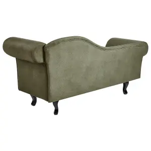 Right Hand Velvet Chaise Lounge Olive Green LATTES II