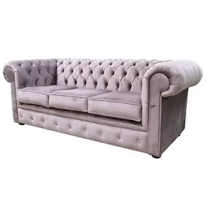 Chesterfield Original Thomas 3 Seater Sofa Settee Tuscany Lavender In Classic Style