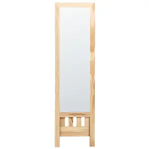 Standing Mirror with Shelf LUISANT Wood Light Wood