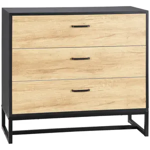 HOMCOM Chest of Drawers, 3 Drawer Unit Storage Cabinet Bedroom Living Room