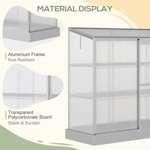 Outsunny 4x2ft 3-Tier Greenhouse Outdoor Plant Grow Aluminium Frame w/ Roof Door