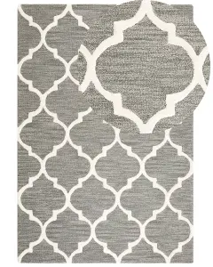 Wool Area Rug 140 x 200 cm Grey YALOVA