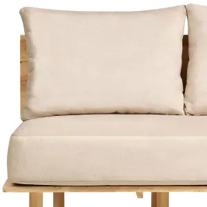 2 Seater Fabric Sofa with Table Beige SALO