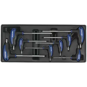 Premium 8 Piece T-Handle TRX-Star Key Set with Modular Tool Tray for Tool Storage