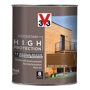 V33 High protection Dark oak Mid sheen Wood stain, 750ml